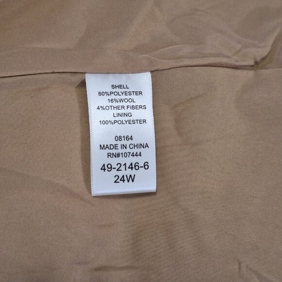 Jessica London Wool Pencil Skirt, Side Buttons, Ivory Shadow Plaid, Size 24W - Picture 8 of 8